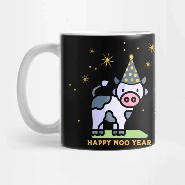 Happy Moo Year Party Cow by HolidayBug